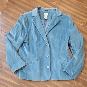 LL Bean Blue Corduroy Blazer with Notched Lapels